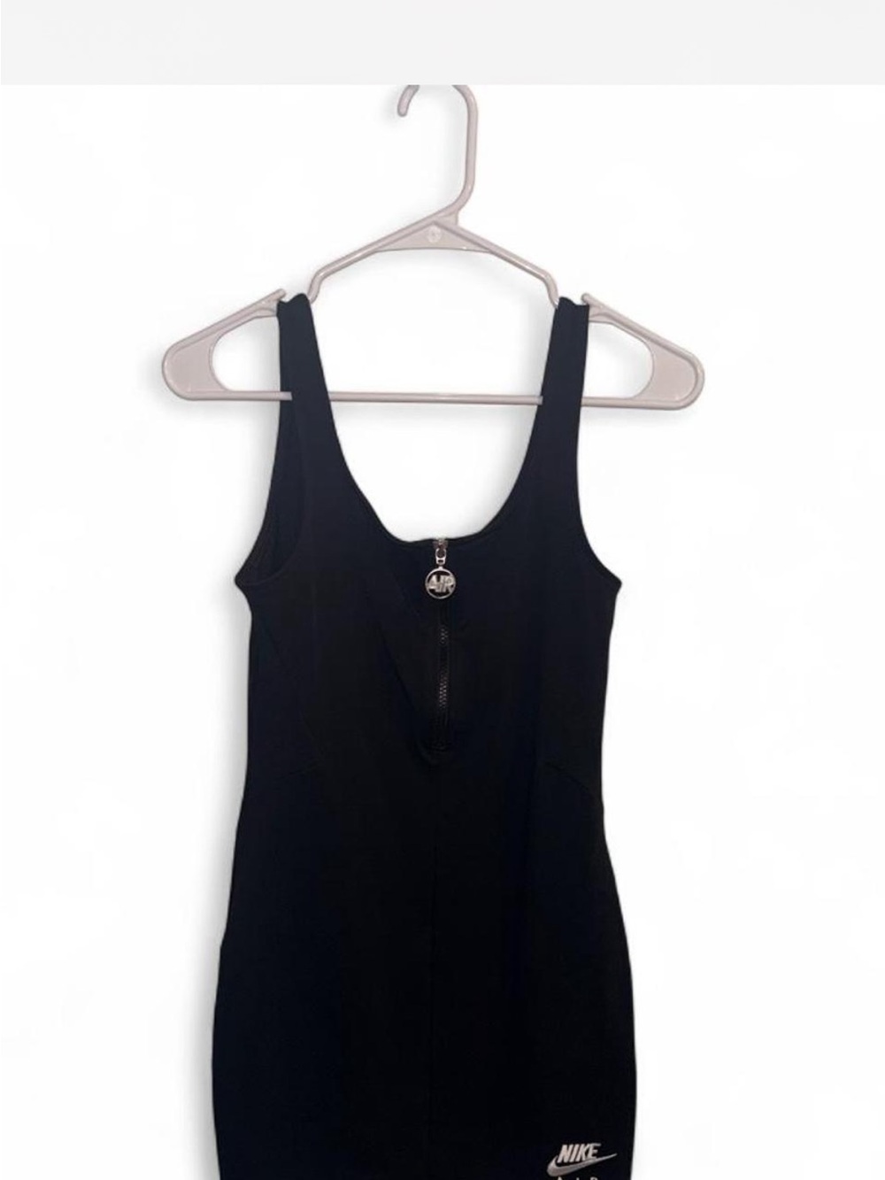 Nike Black Tank Dress with Front Zip and Swoosh
